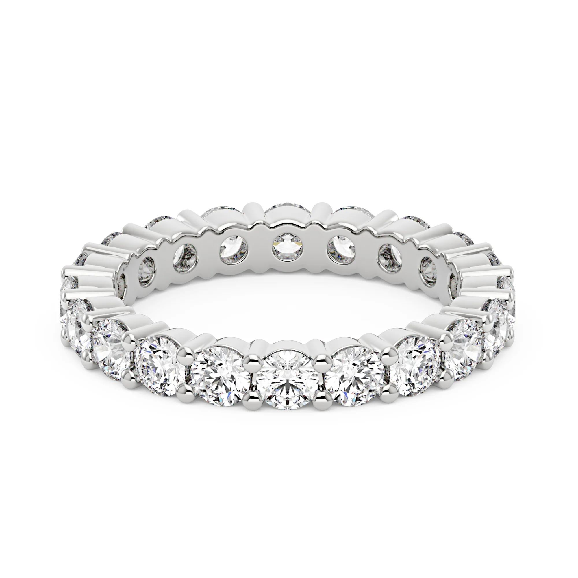 Round Cut Full Eternity Wedding Ring - Image 6