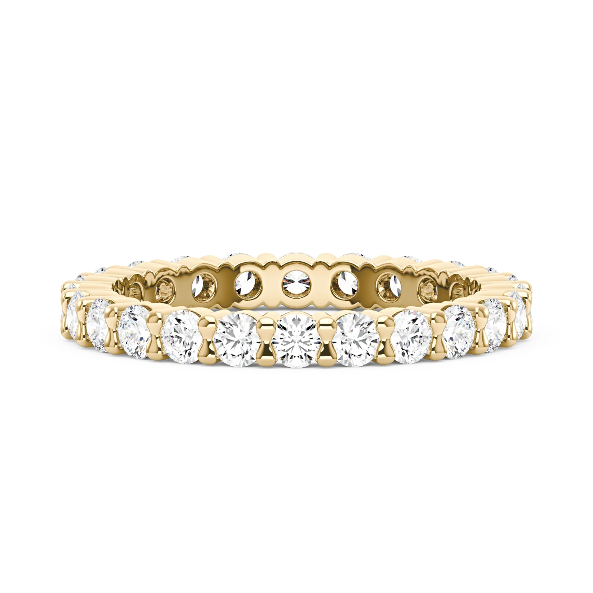Art Deco Round Moissanite Pavé Eternity Band - Image 4