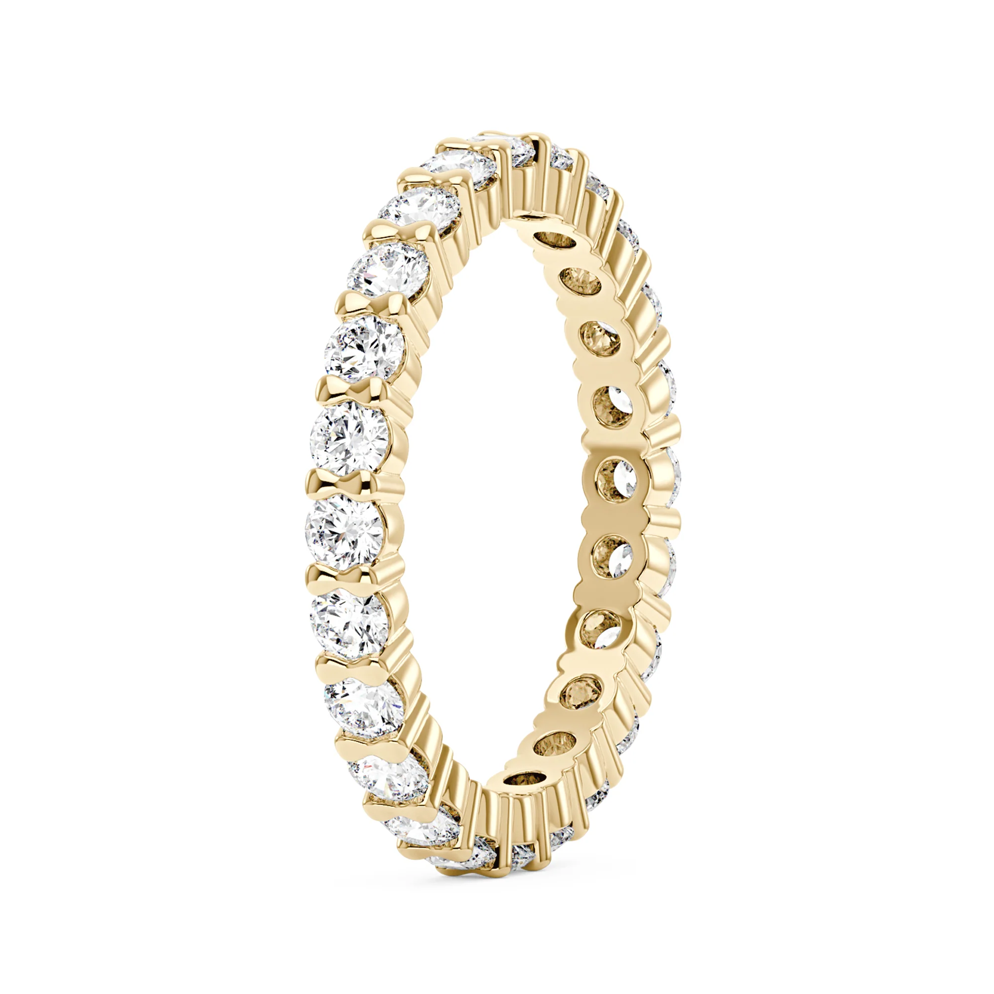 Art Deco Round Moissanite Pavé Eternity Band - Image 5