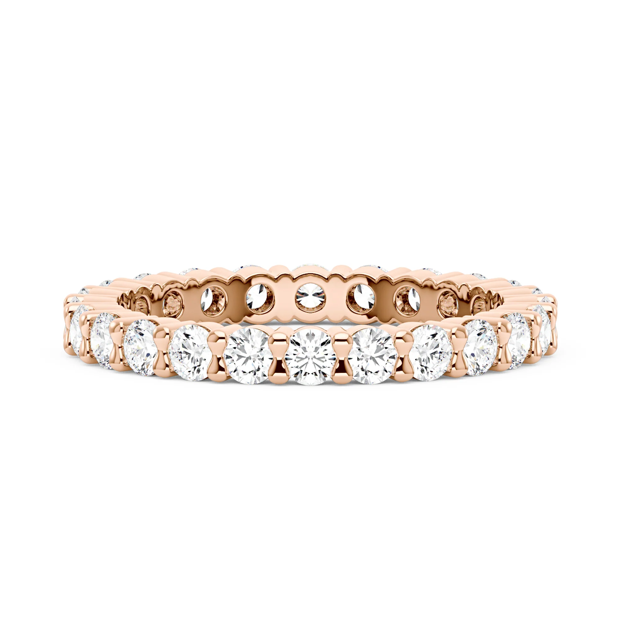 Art Deco Round Moissanite Pavé Eternity Band - Image 7