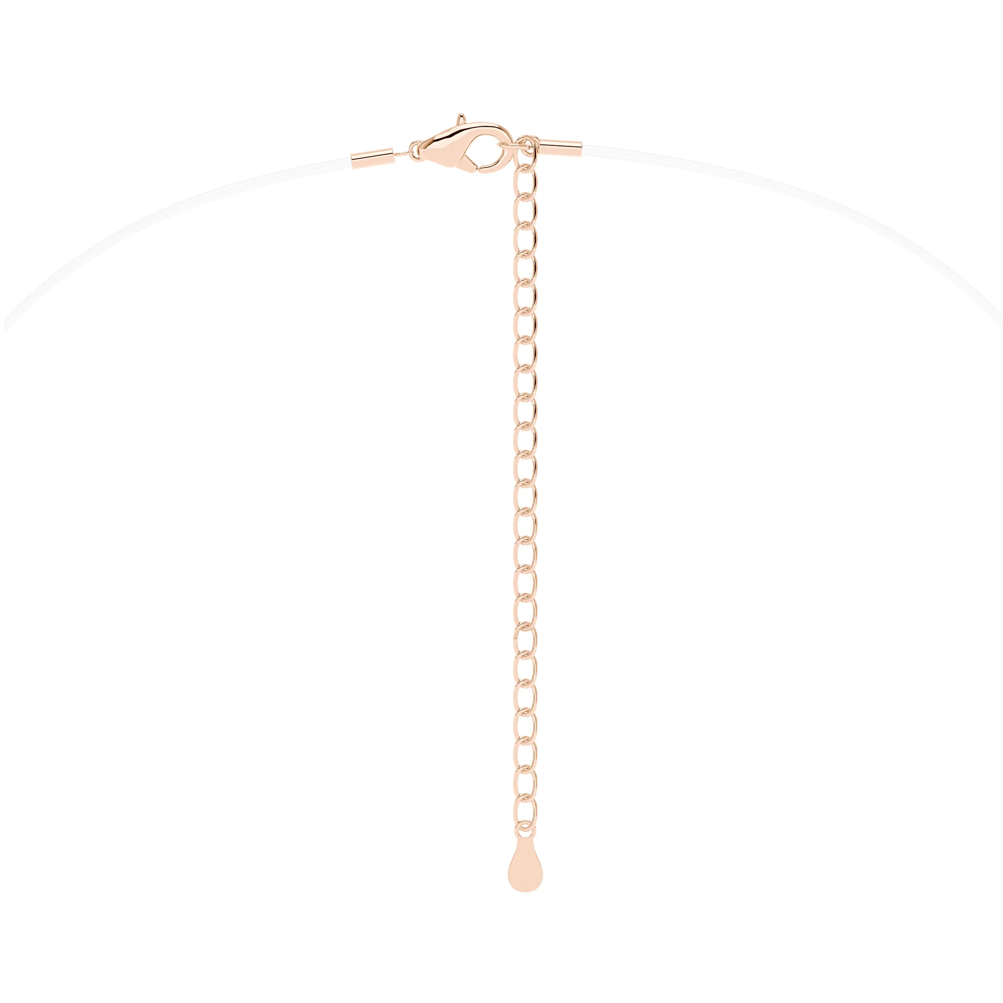Round Moissanite Bezel Pendant Fish Line Necklace - Image 9