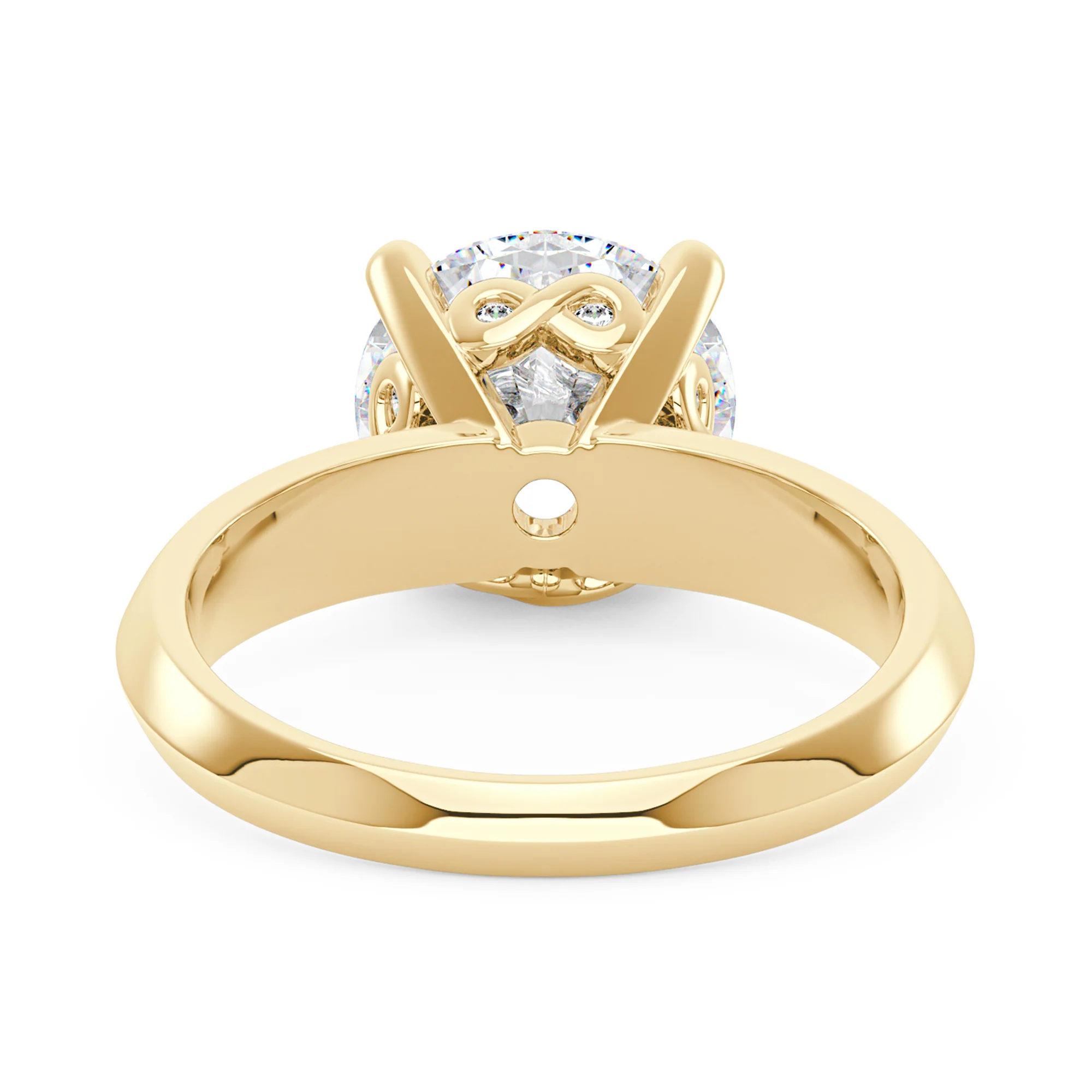 Round Moissanite Engagement Ring with Pavé Double Row Band - Image 6