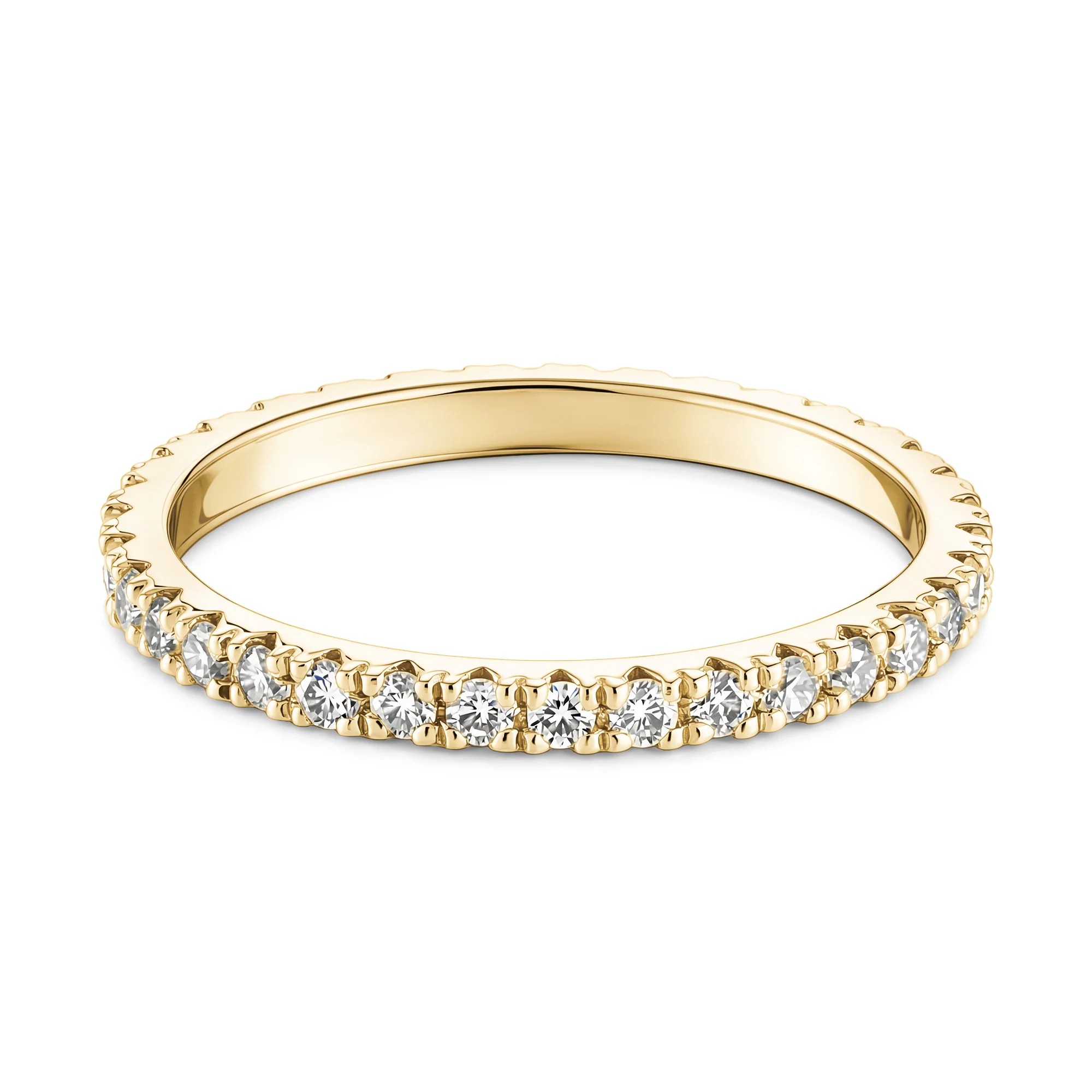 Round Moissanite Pavé Eternity Wedding Band - Image 6