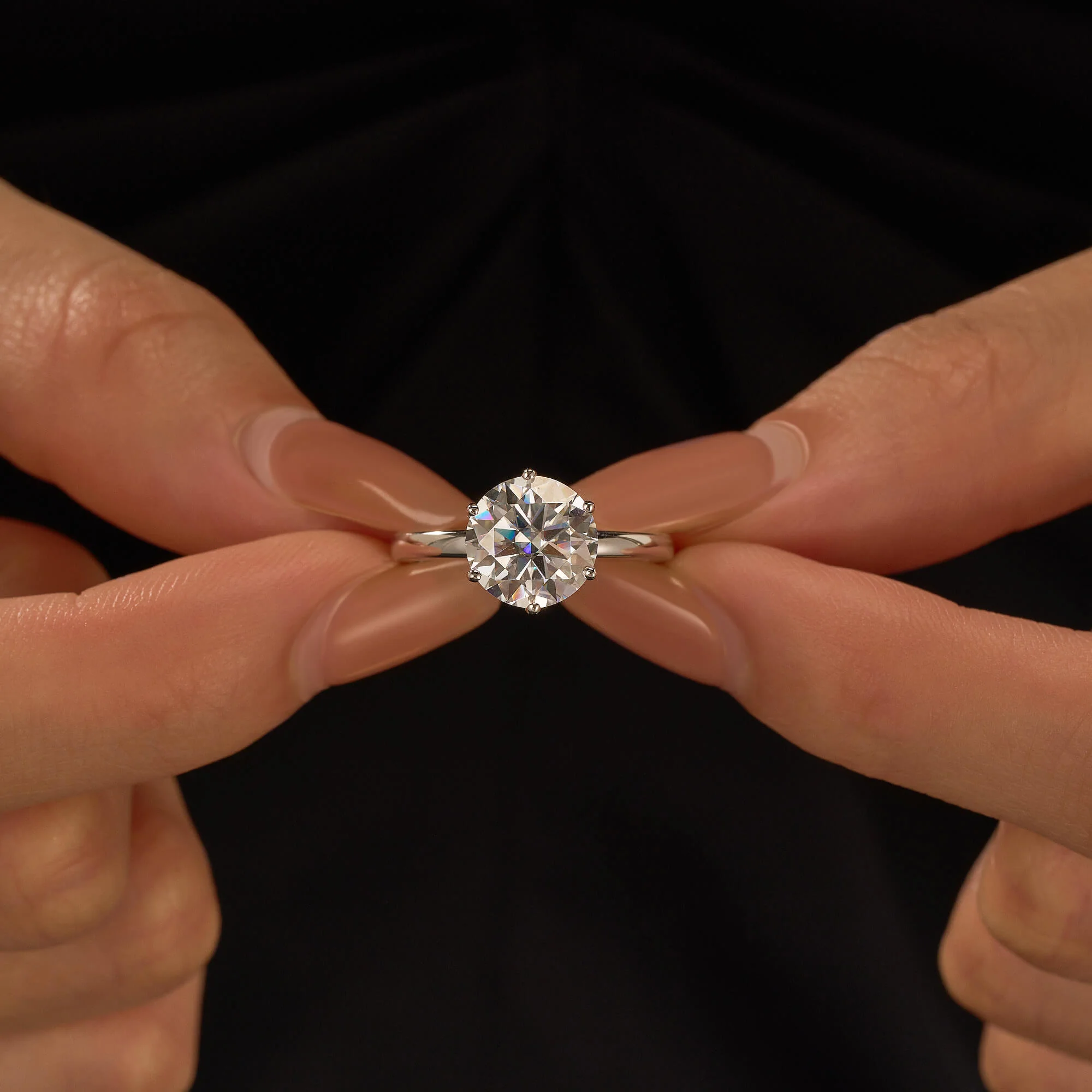 Round Moissanite Solitaire Engagement Ring - Image 13