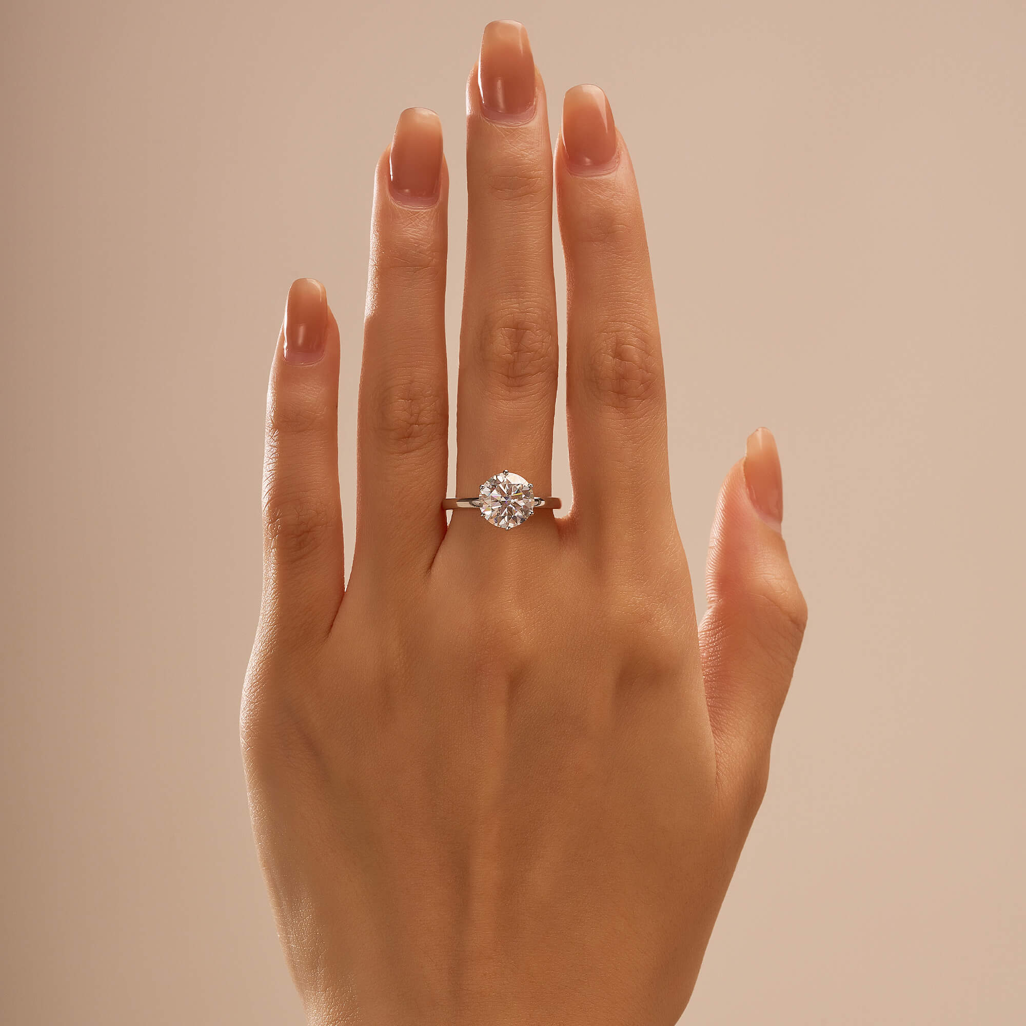 Round Moissanite Solitaire Engagement Ring - Image 14