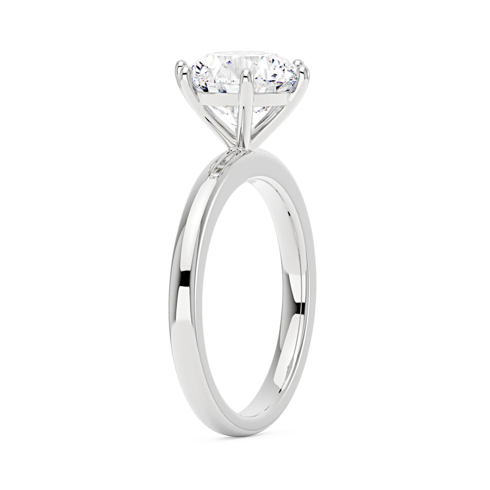 Round Moissanite Solitaire Engagement Ring - Image 5