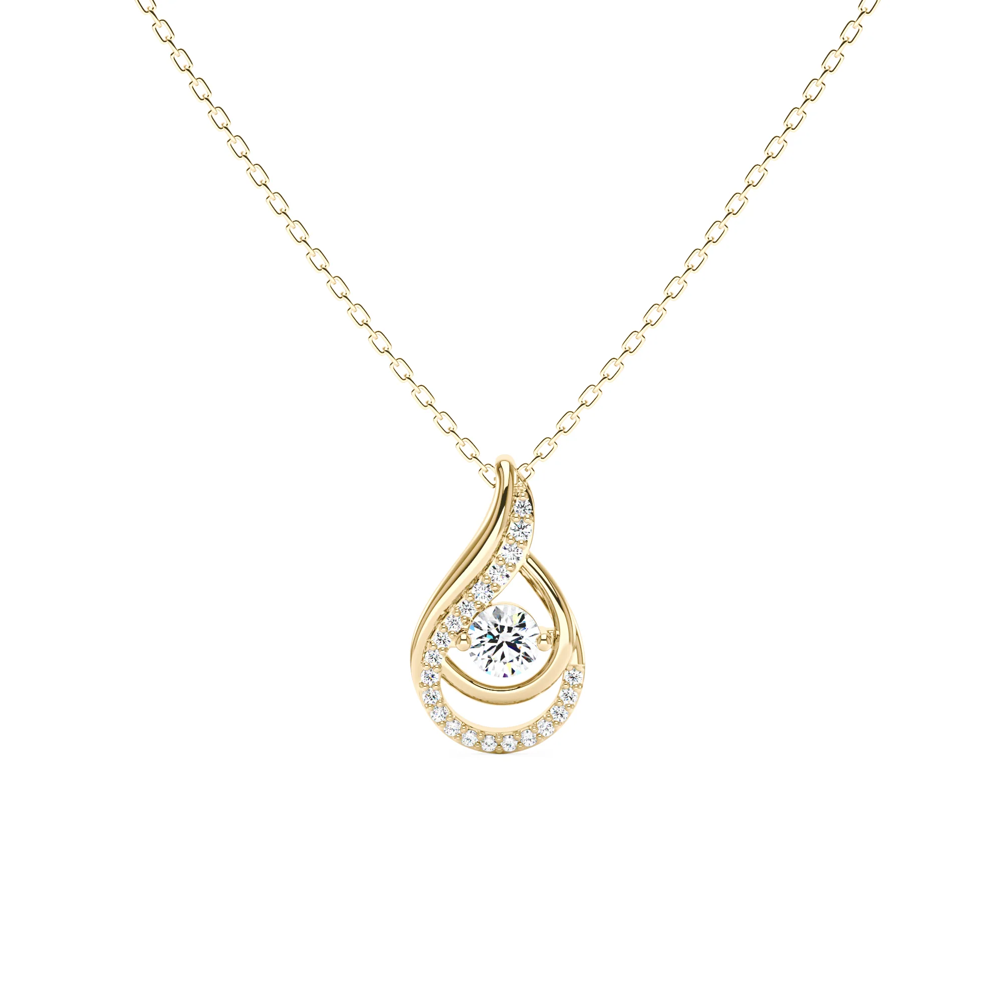 Round Moissanite Teardrop Pendant Necklace - Image 4