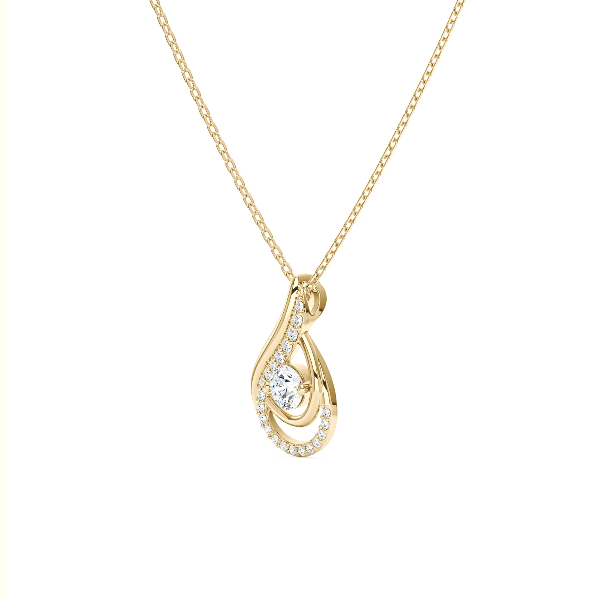 Round Moissanite Teardrop Pendant Necklace - Image 5