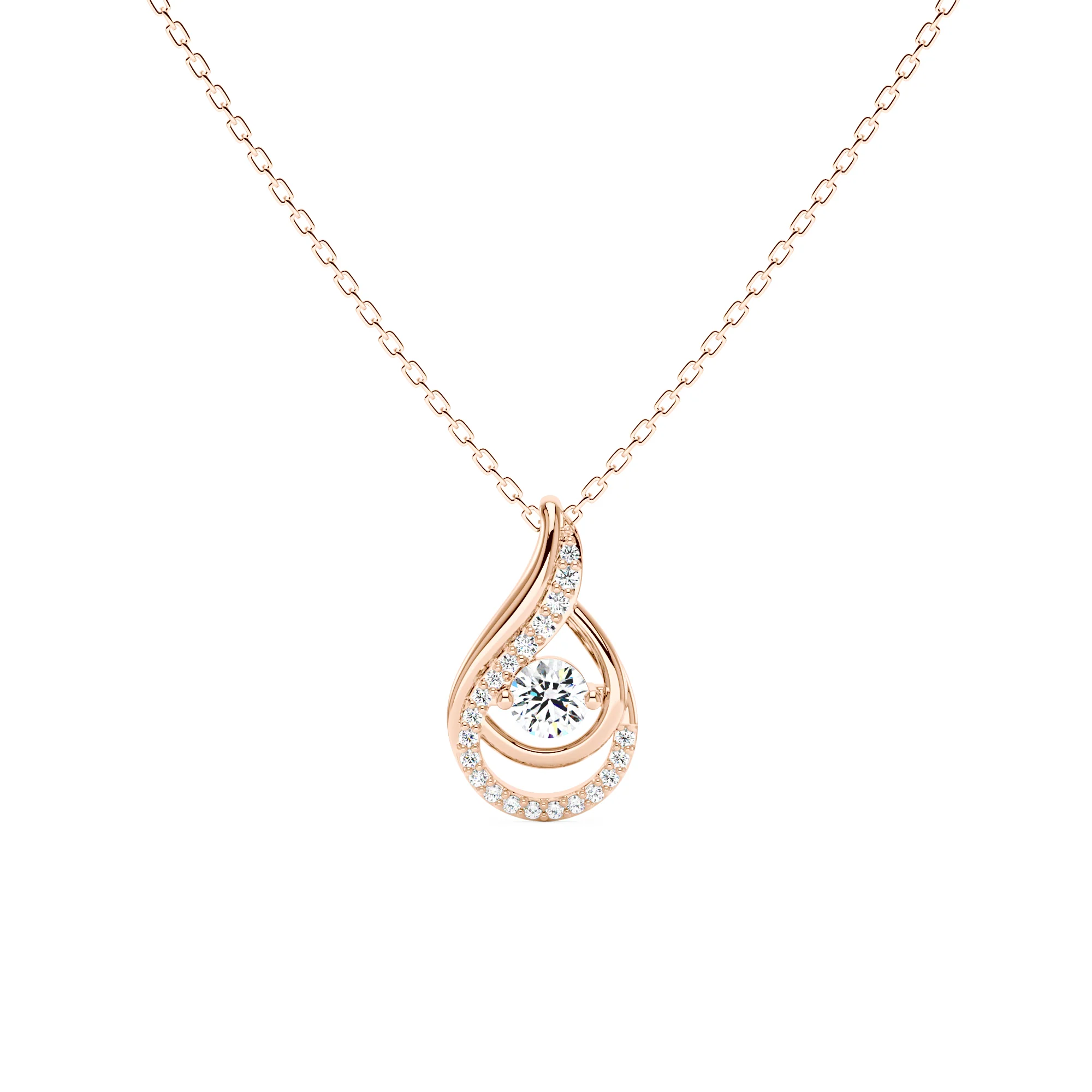 Round Moissanite Teardrop Pendant Necklace - Image 7