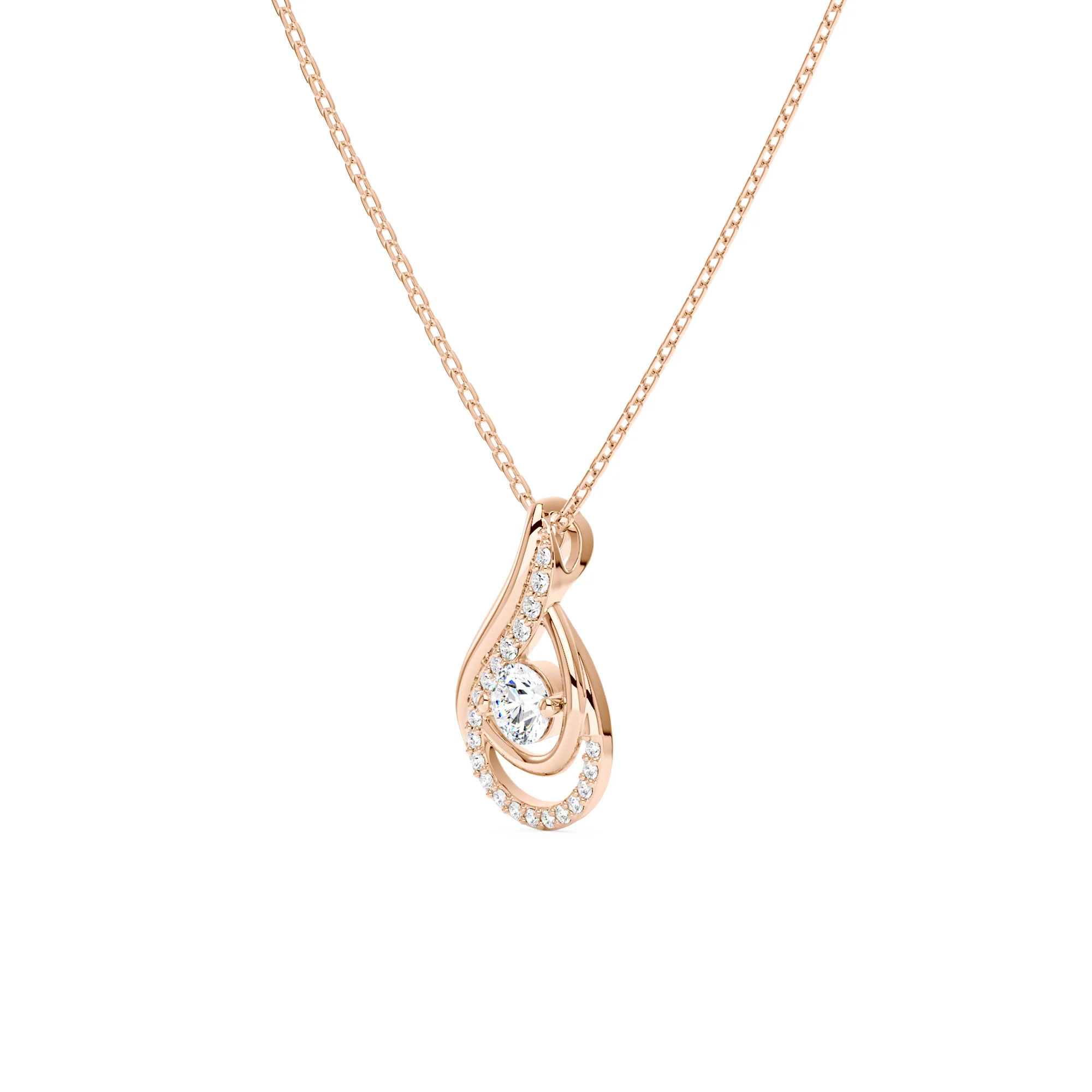 Round Moissanite Teardrop Pendant Necklace - Image 8