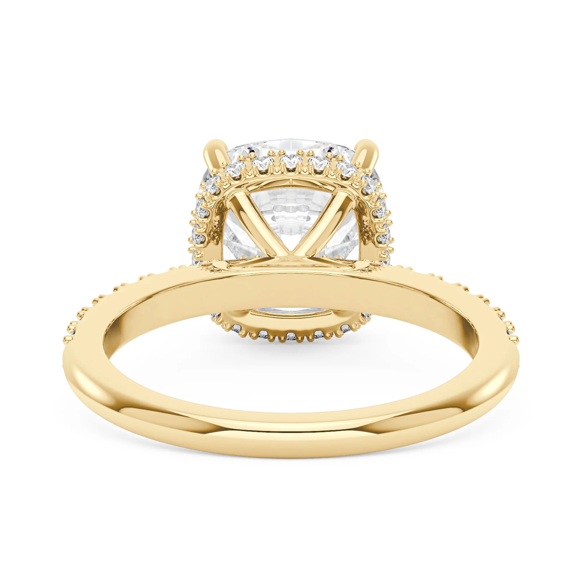 Cushion Halo Moissanite Engagement Ring - Image 6