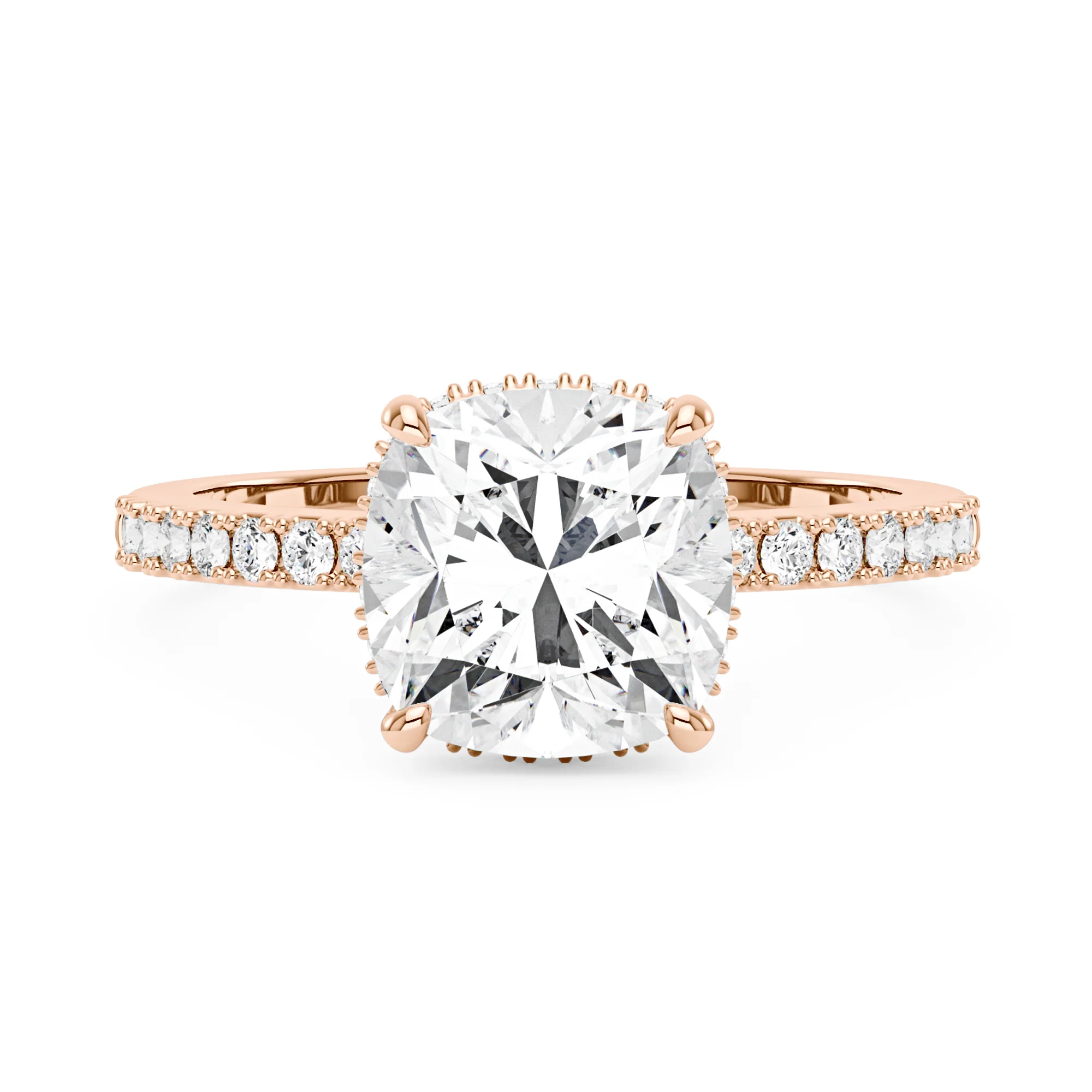 Cushion Halo Moissanite Engagement Ring - Image 7