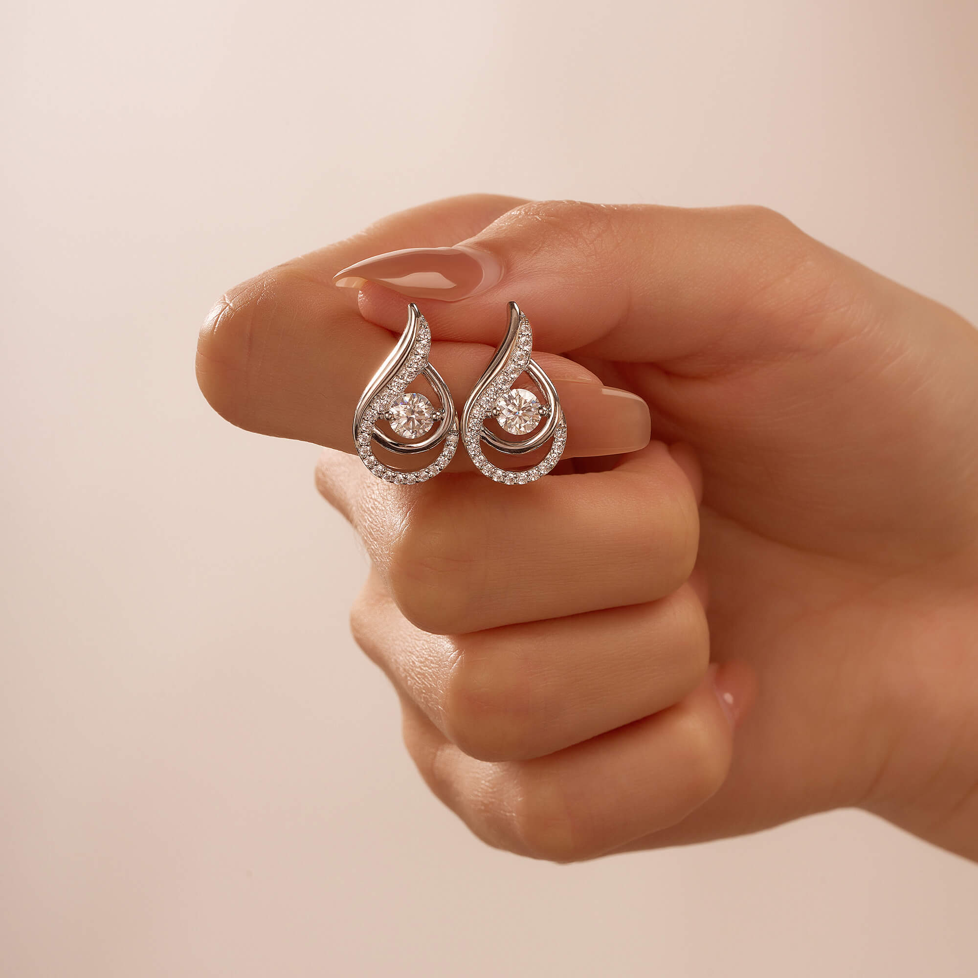 Sophisticated Round Moissanite Teardrop Earrings - Image 12