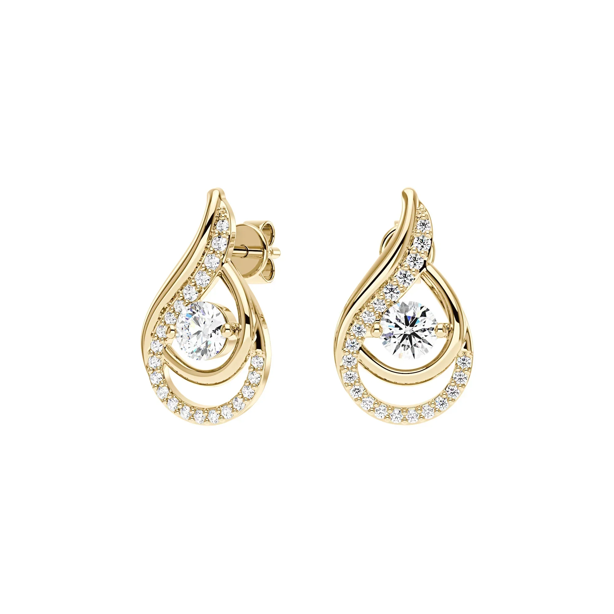 Sophisticated Round Moissanite Teardrop Earrings - Image 5