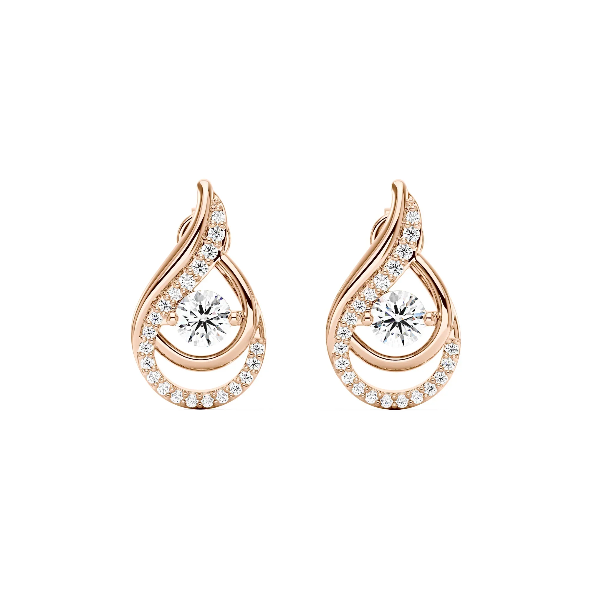 Sophisticated Round Moissanite Teardrop Earrings - Image 7