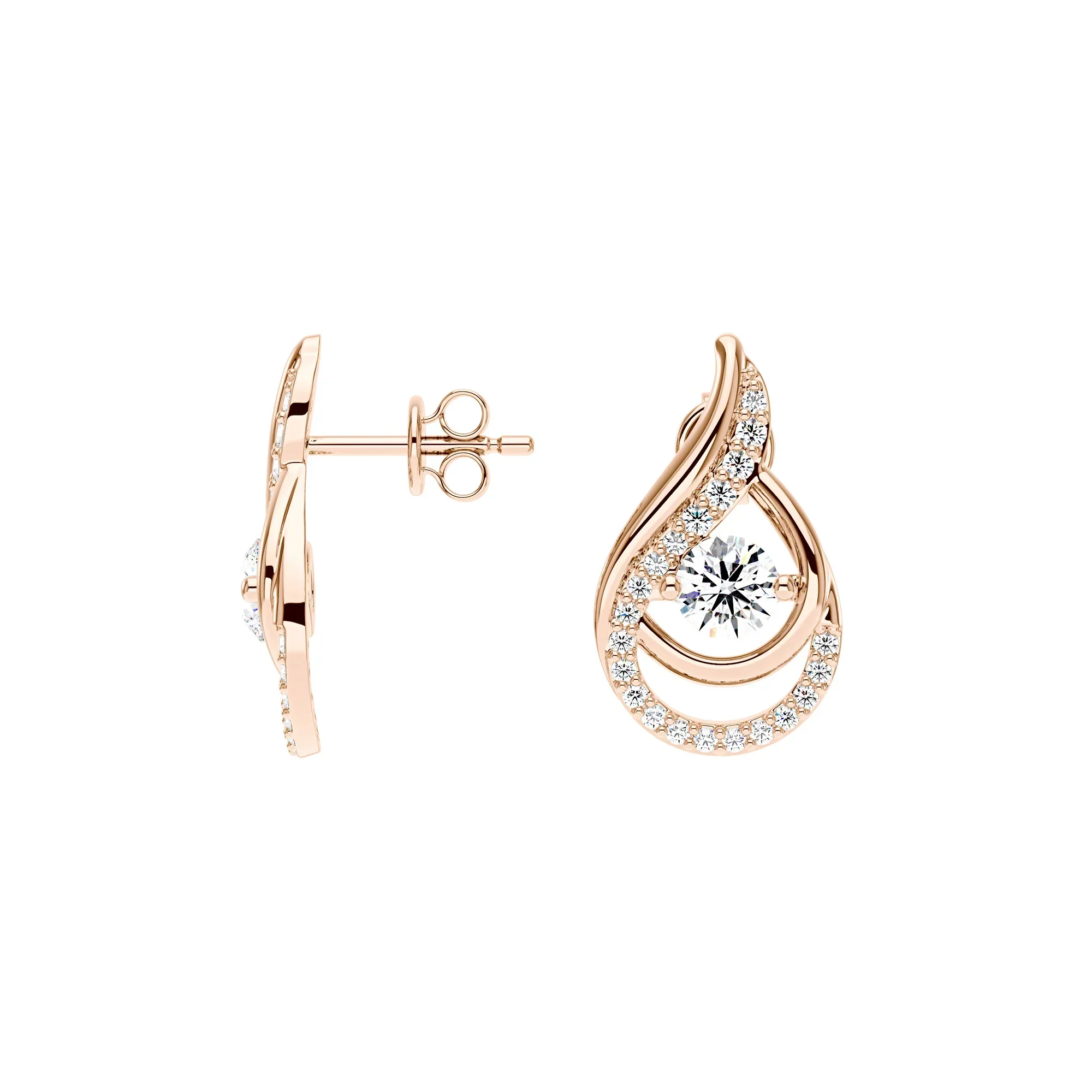 Sophisticated Round Moissanite Teardrop Earrings - Image 9