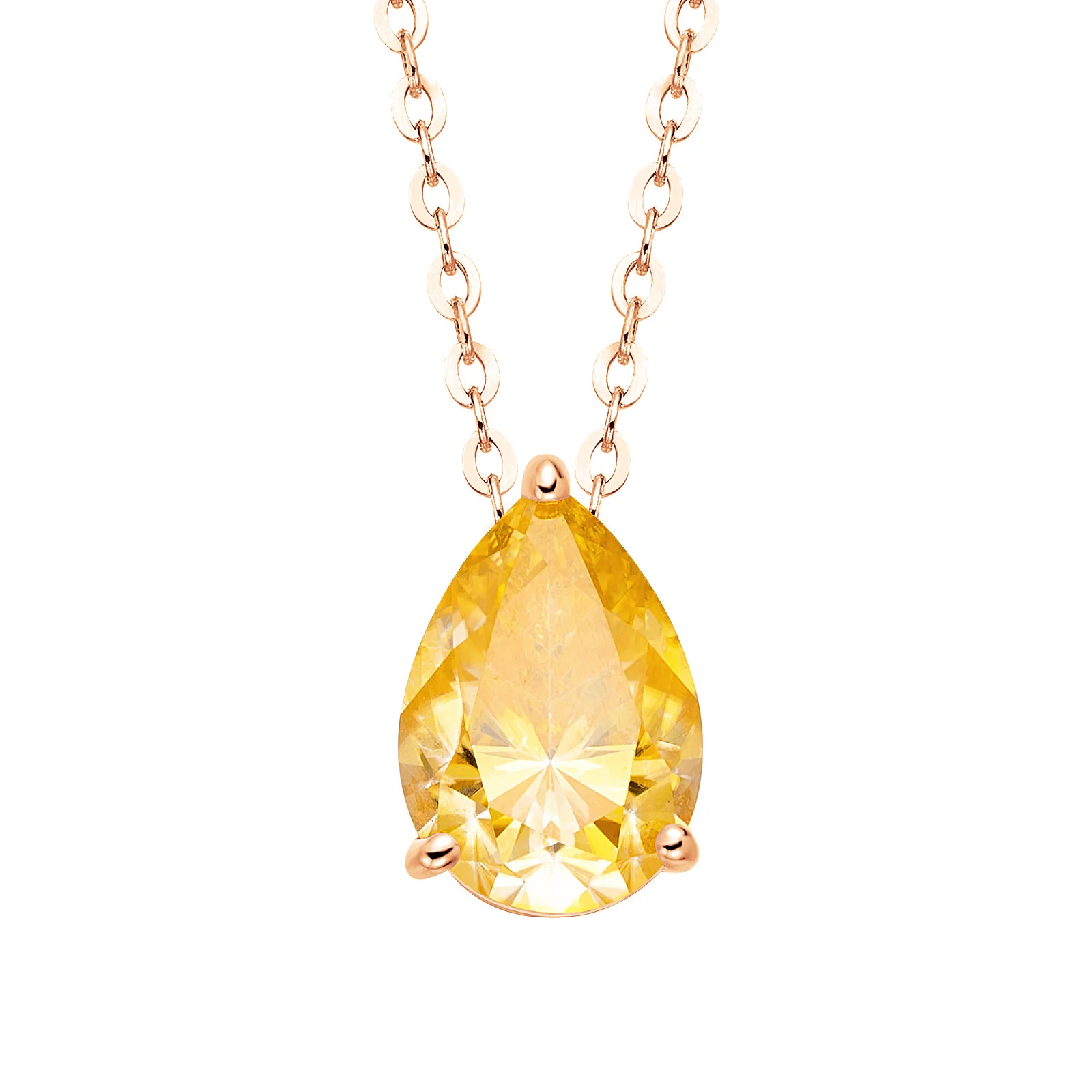 Teardrop Pear Moissanite Solitaire Pendant Necklace - Image 3