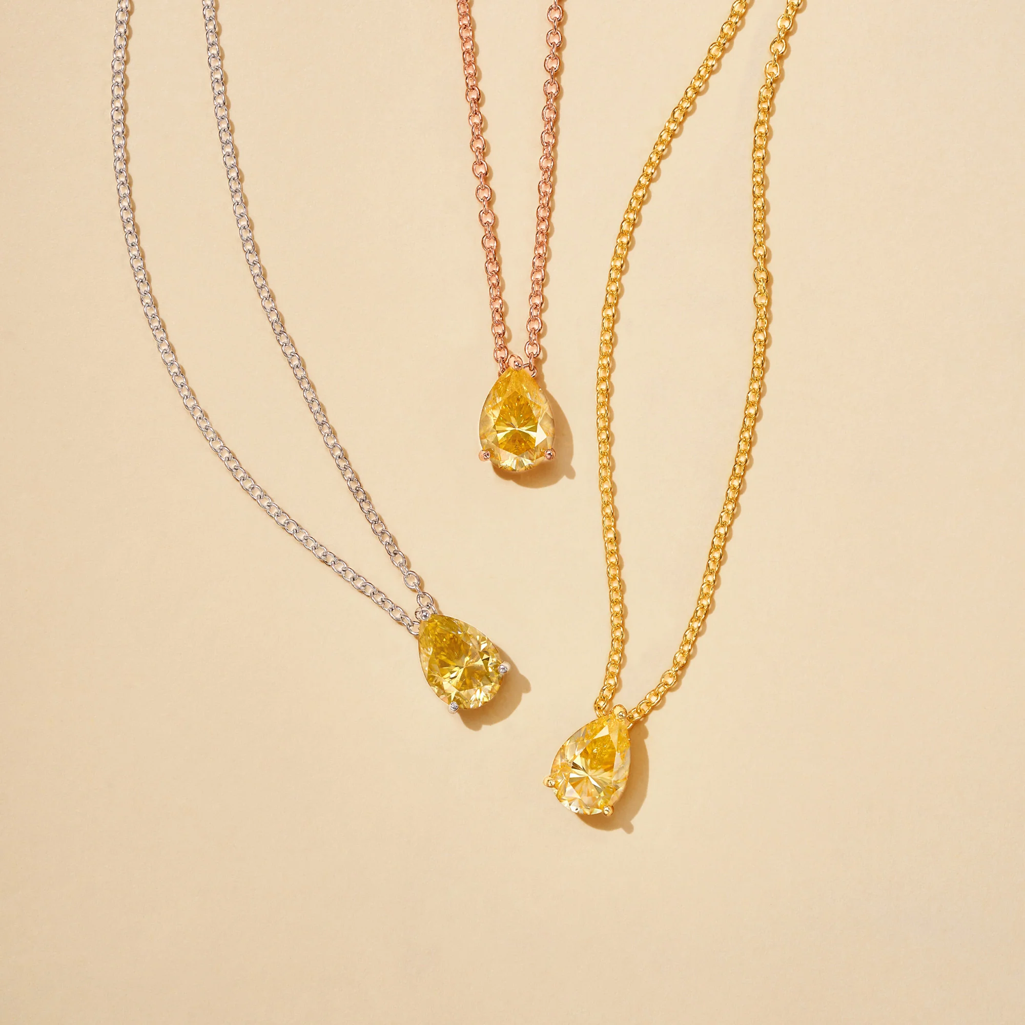 Teardrop Pear Moissanite Solitaire Pendant Necklace - Image 7