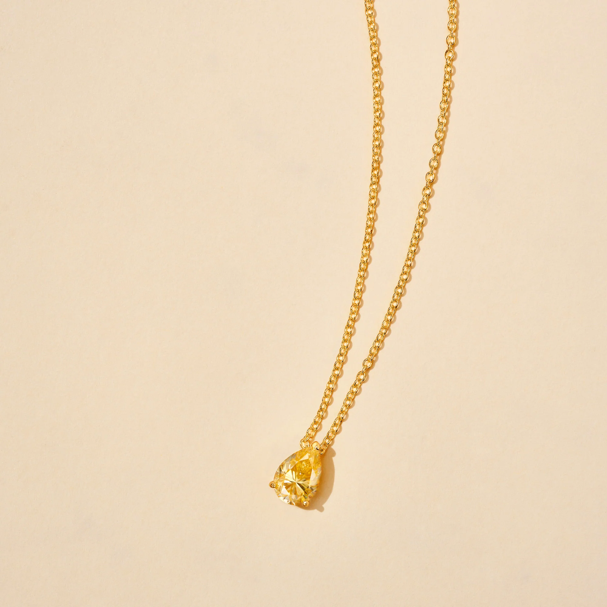 Teardrop Pear Moissanite Solitaire Pendant Necklace - Image 9