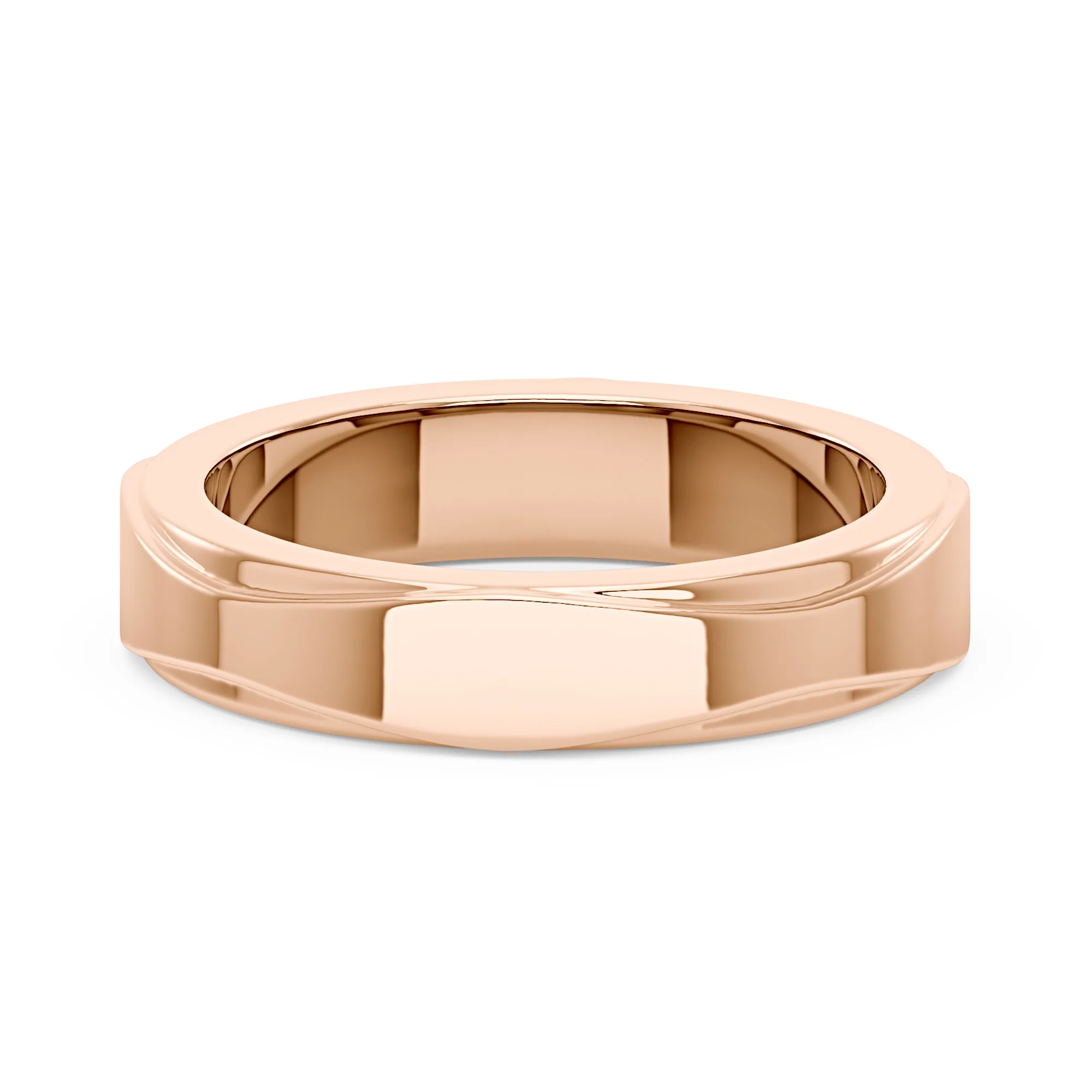 Unisex Modern And Minimalism Polished Wedding Band - Image 9