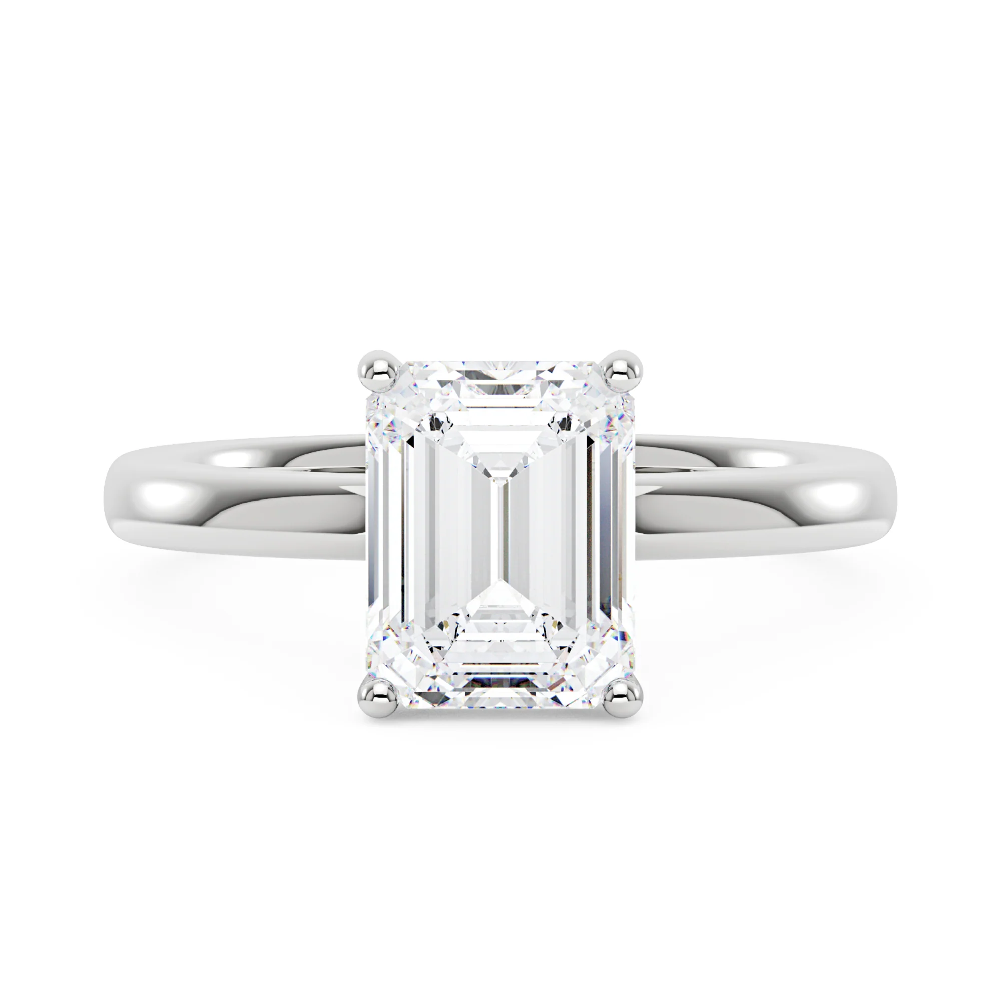 Emerald Cut Moissanite Solitaire Ring - Image 4