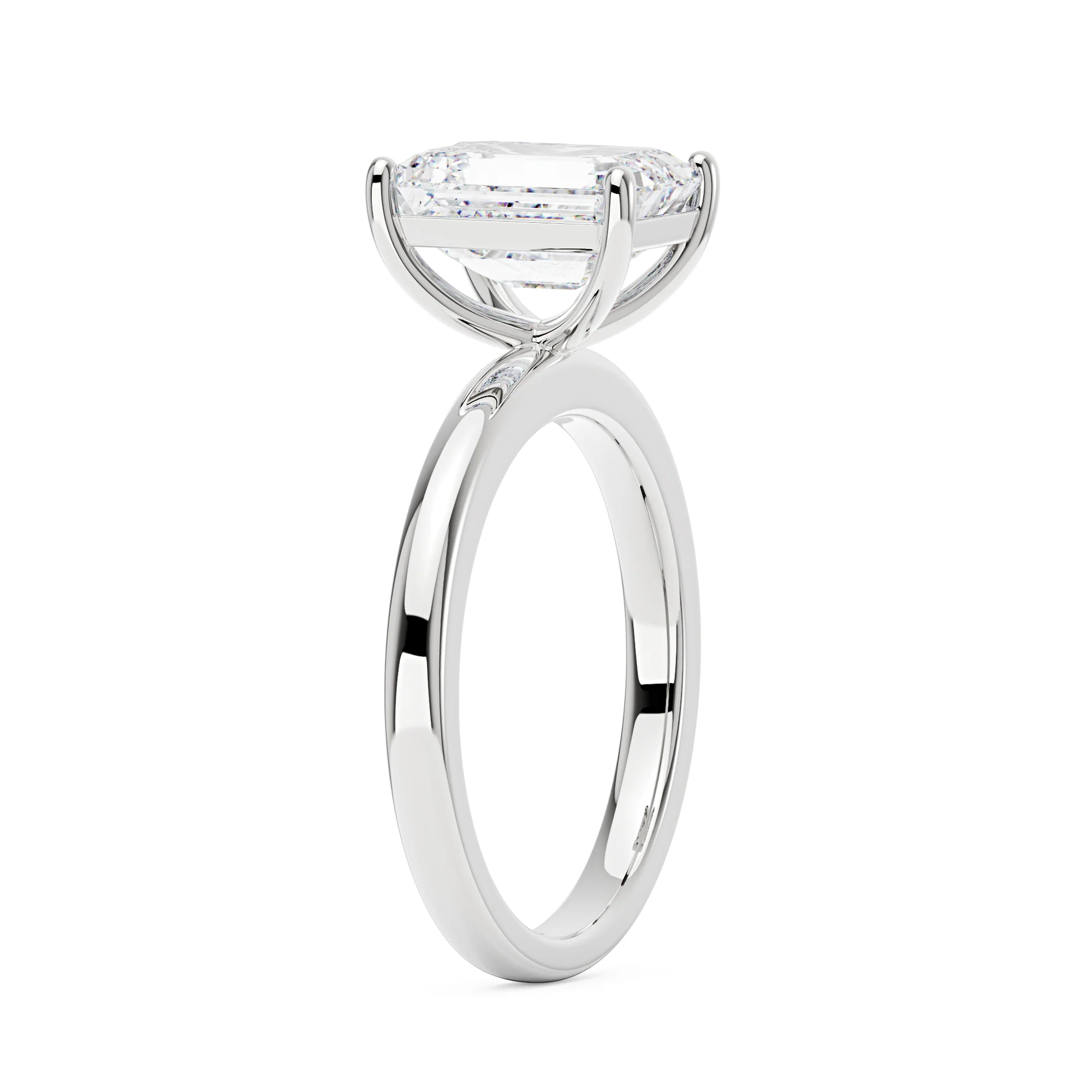 Emerald Cut Moissanite Solitaire Ring - Image 5