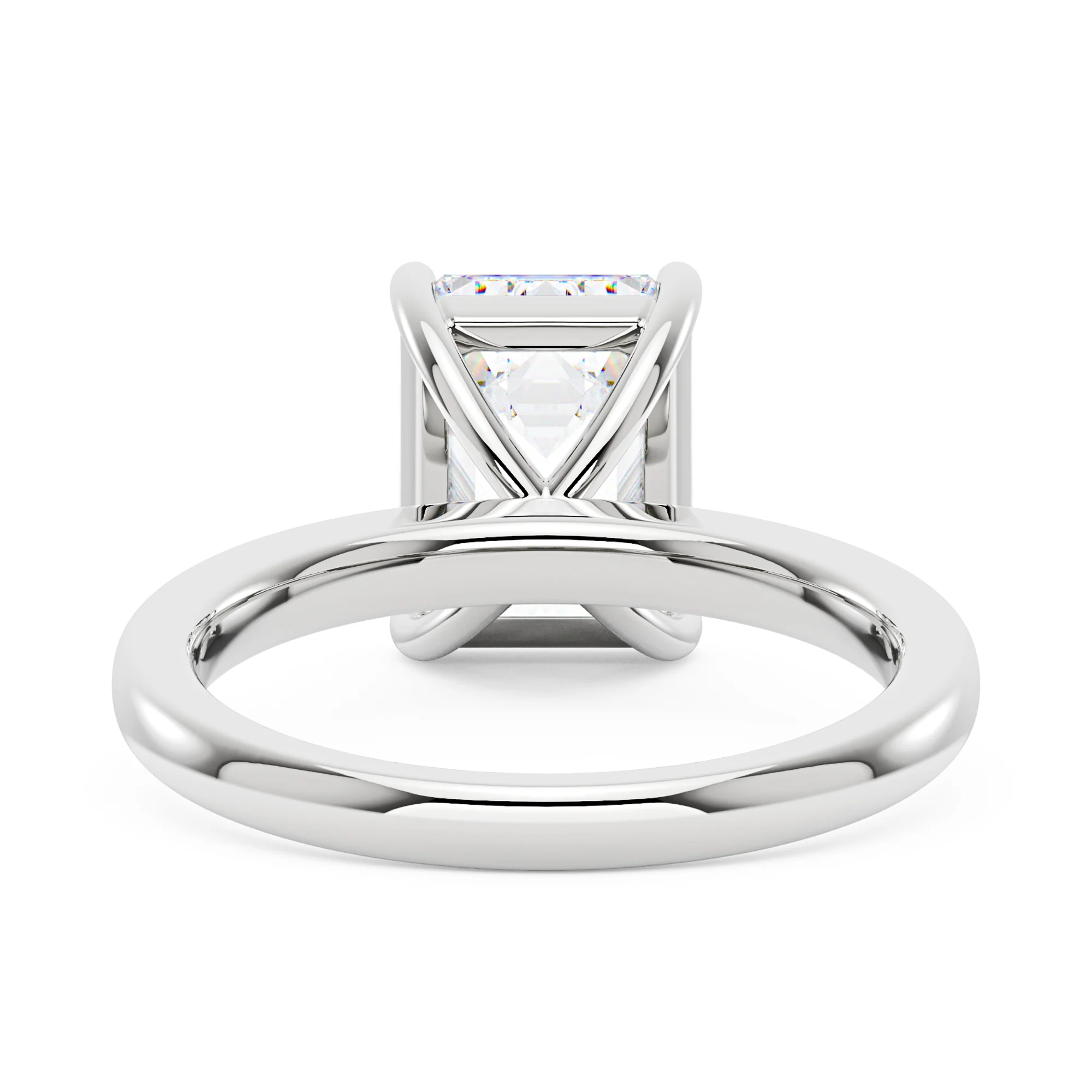 Emerald Cut Moissanite Solitaire Ring - Image 6