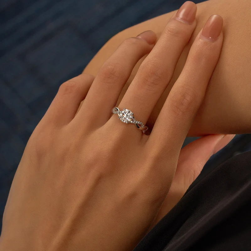 Intertwined Round Moissanite Twist Ring - Image 10