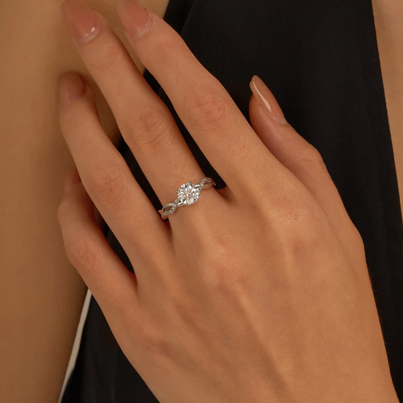 Intertwined Round Moissanite Twist Ring - Image 11