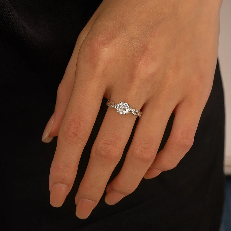Intertwined Round Moissanite Twist Ring - Image 12