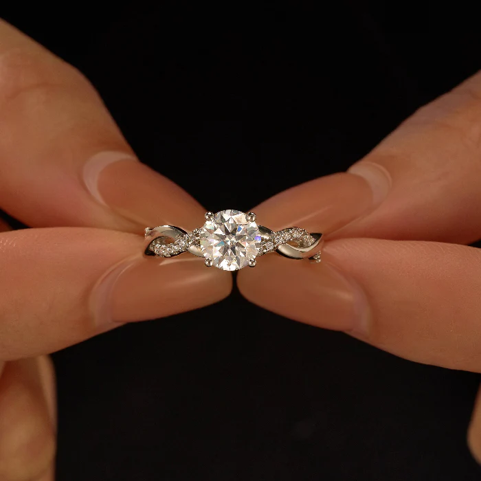 Intertwined Round Moissanite Twist Ring - Image 13
