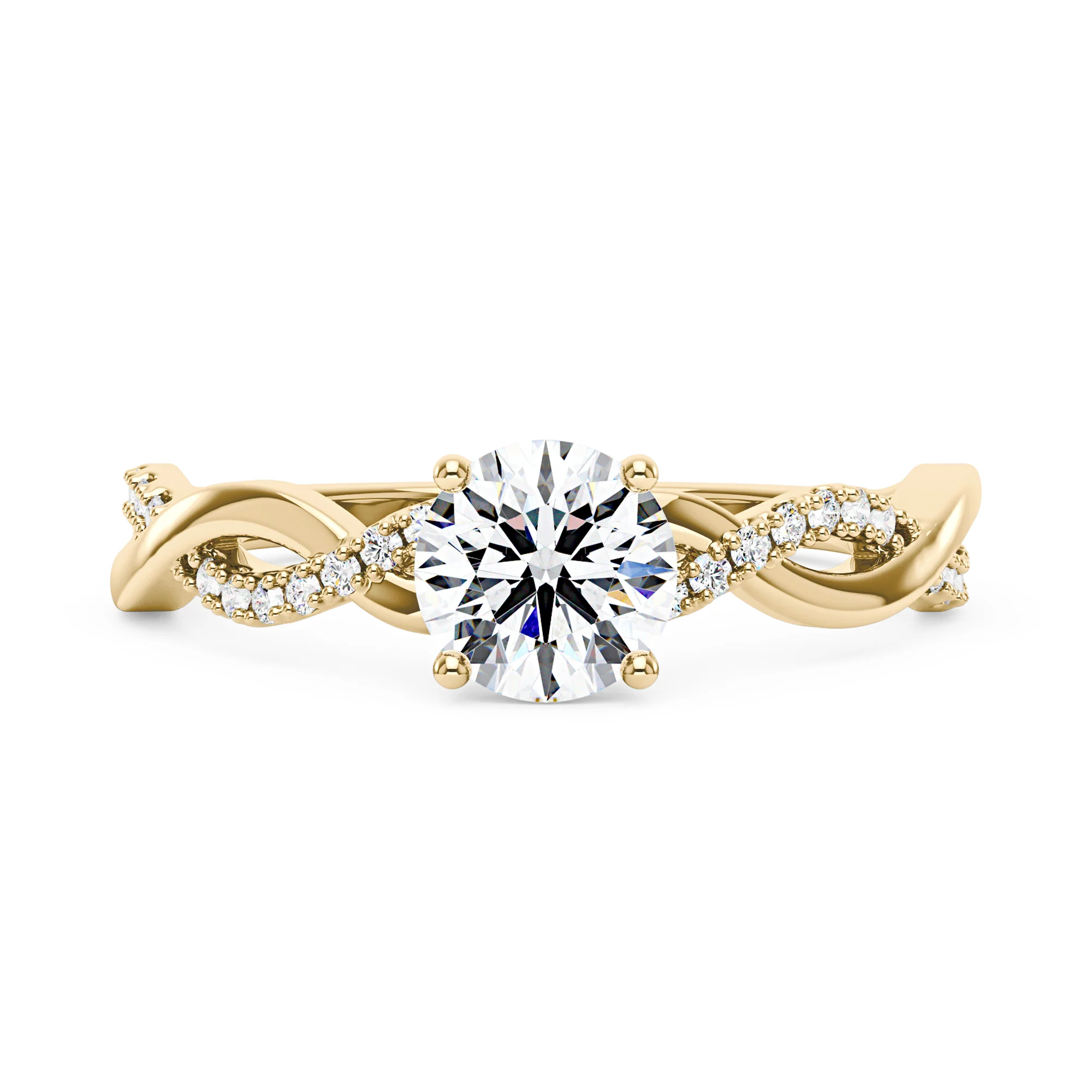 Intertwined Round Moissanite Twist Ring - Image 4
