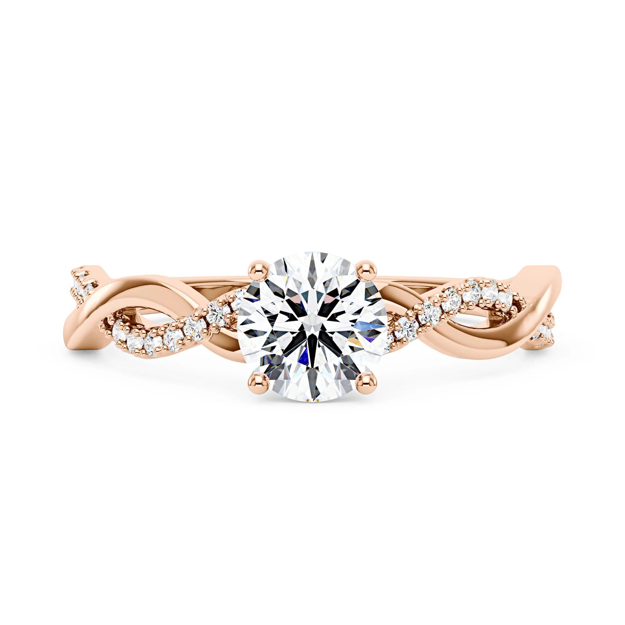 Intertwined Round Moissanite Twist Ring - Image 7