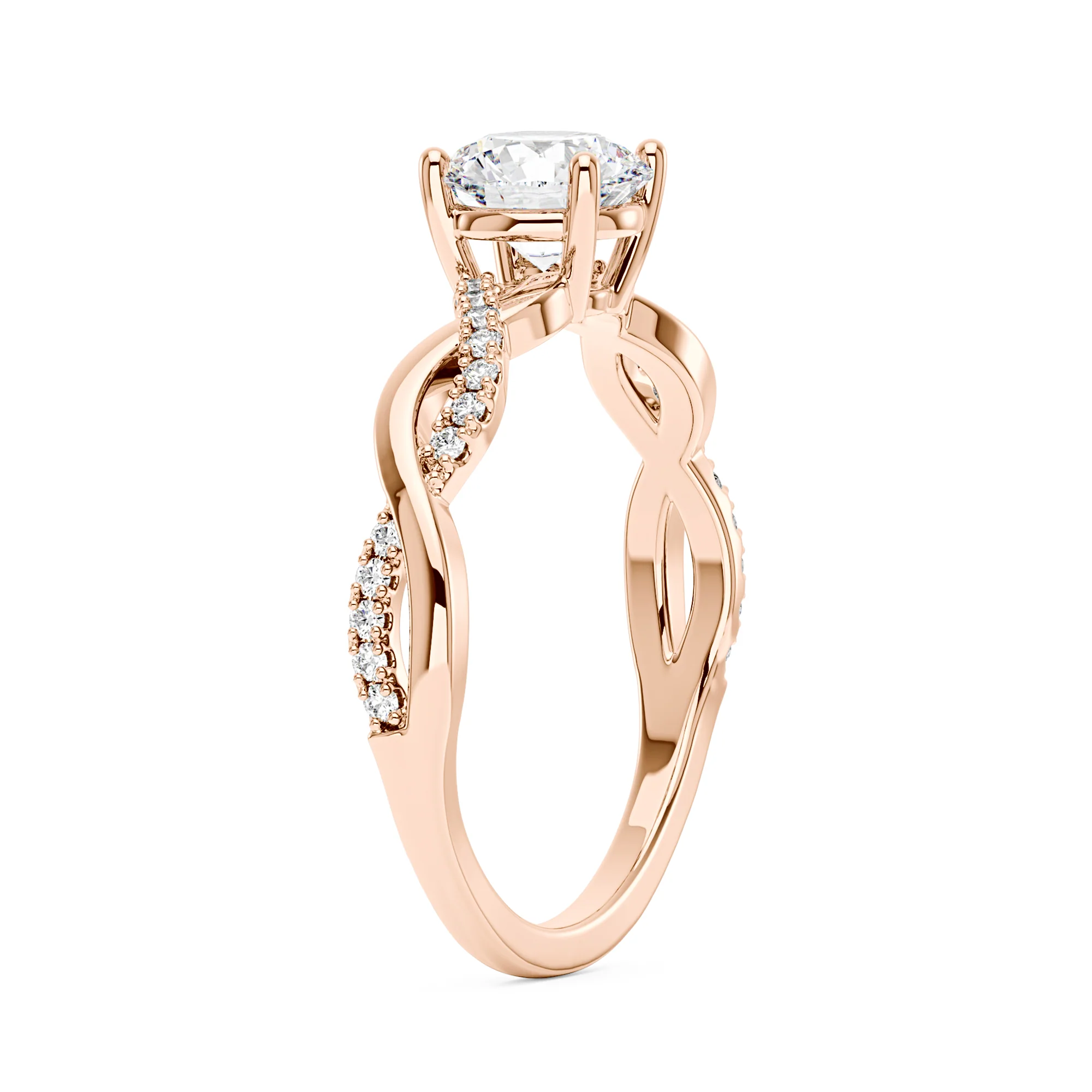 Intertwined Round Moissanite Twist Ring - Image 8