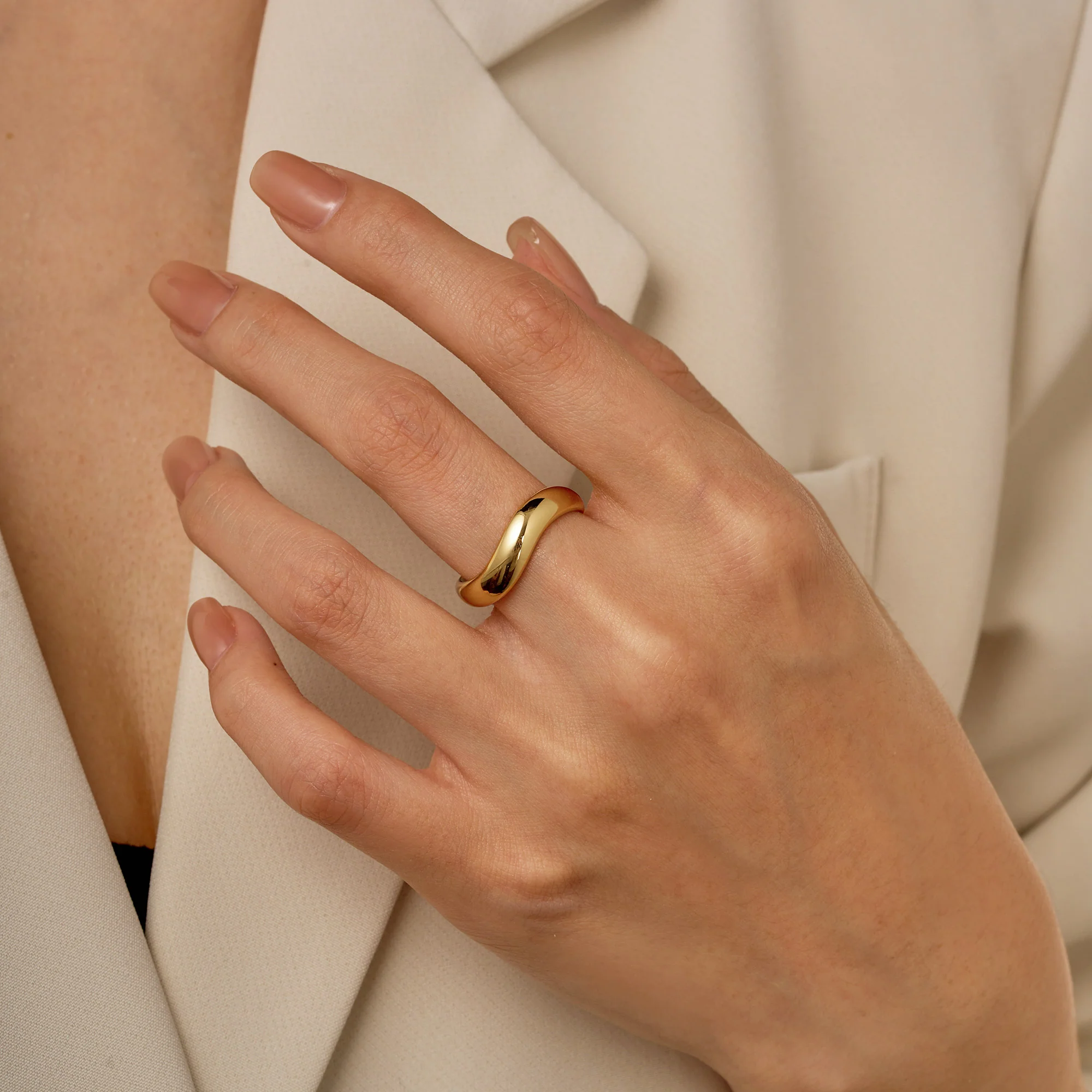 Nature Inspired Wave Solid Band - Image 10